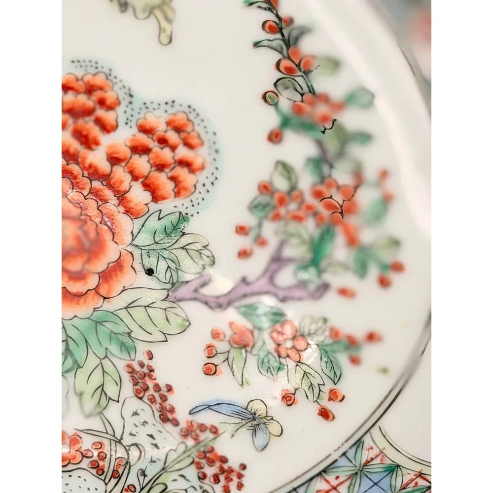 Neiman Marcus Japanese Porcelain Hand Decorated Hong Kong Pewter Encased Bowl